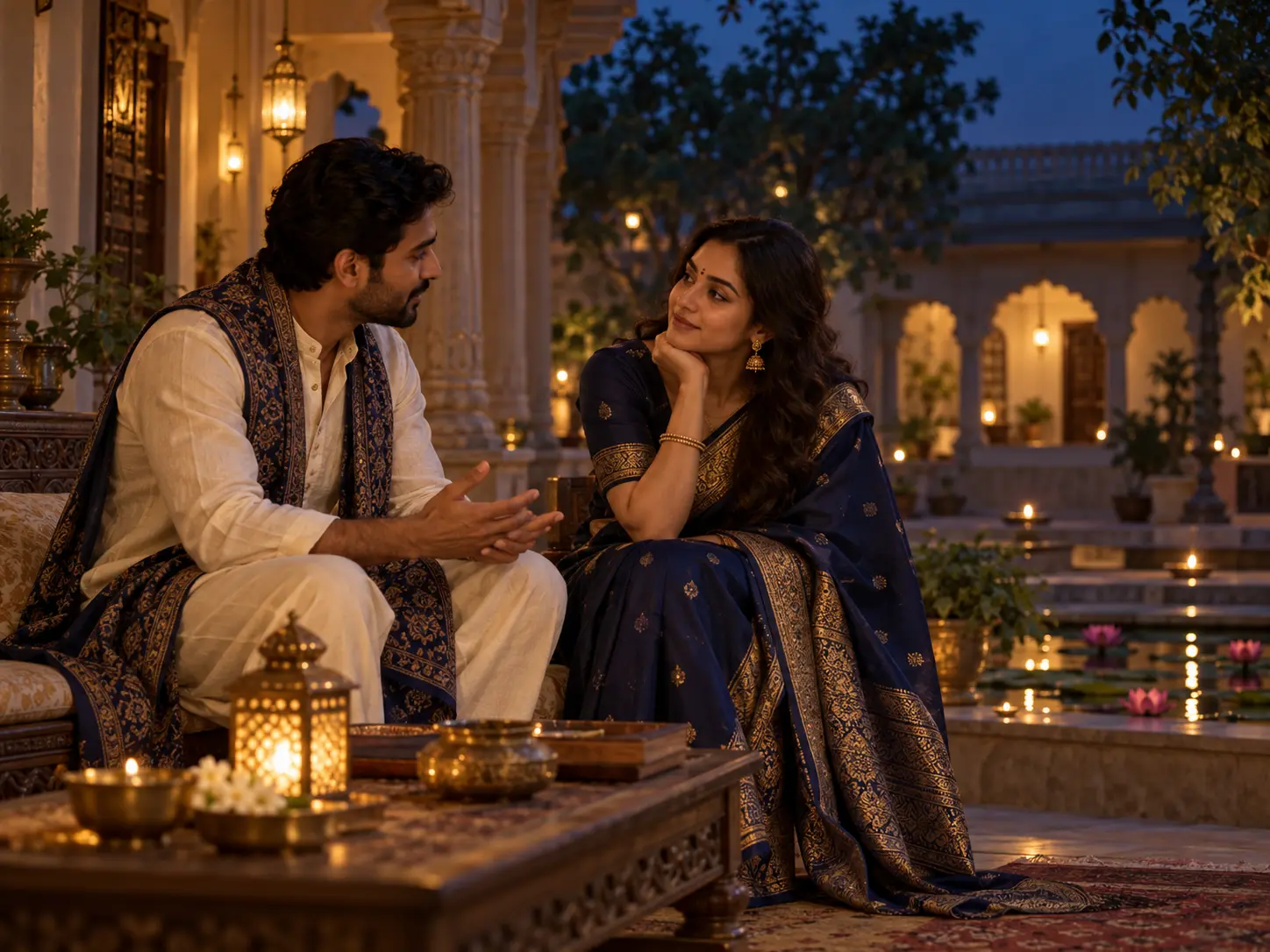 Couple in conversation